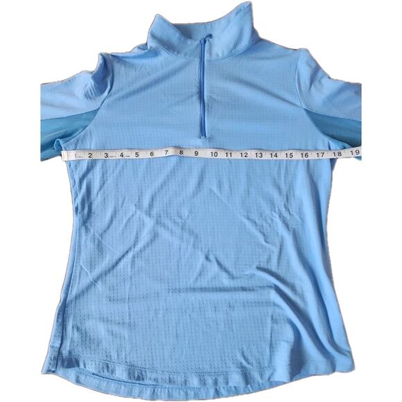 Ibkul Blue Long Sleeve Mock Neck Top Women's Size Small Golf Pickleball Read! - Picture 5 of 7